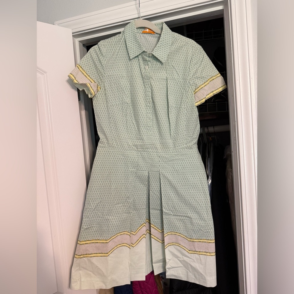 Tory Burch Green Pleated Dress